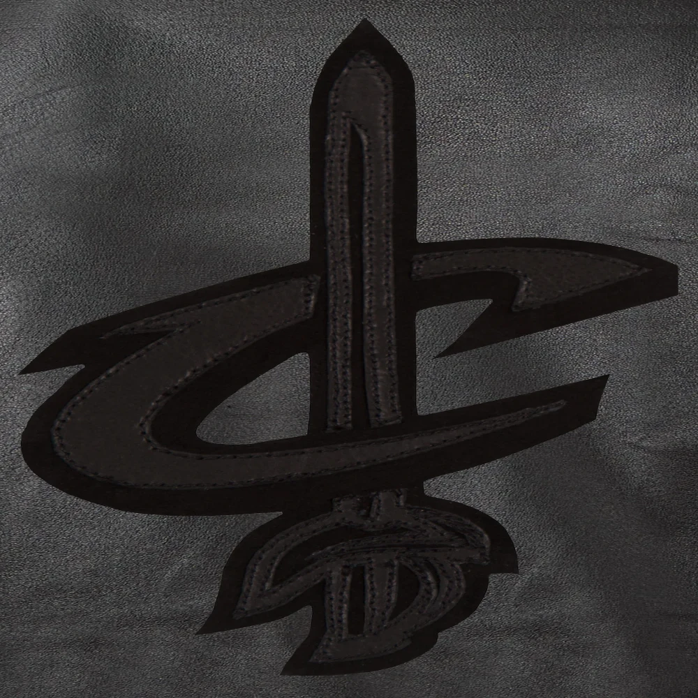 Cleveland cavaliers full leather bomber varsity jacket black 3