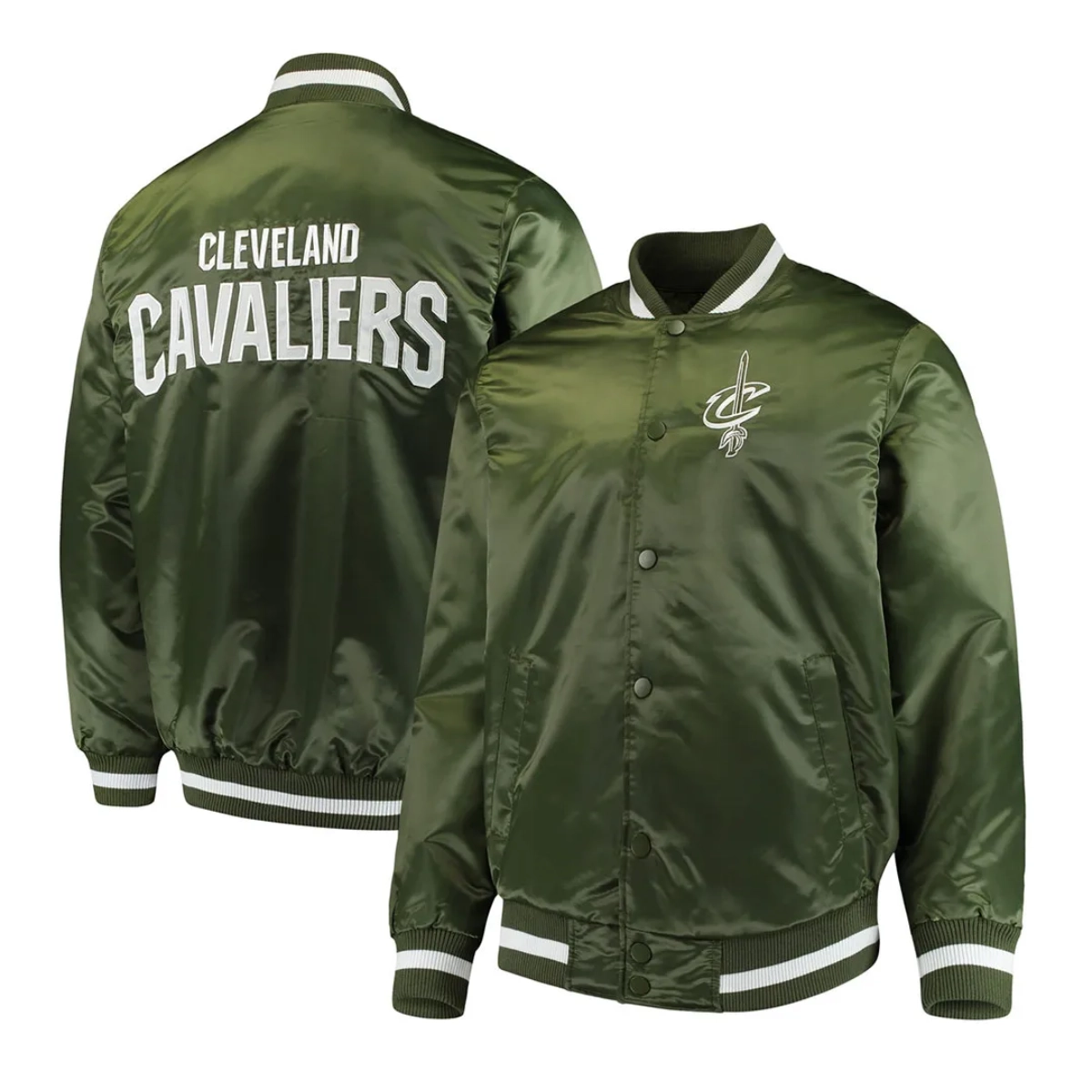 Cleveland cavaliers full snap green varsity jacket