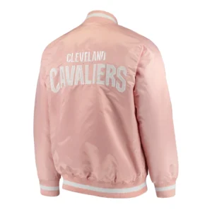 Cleveland cavaliers full snap pink jacket