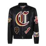 Cleveland Cavaliers Old English Full Black Leather Jacket