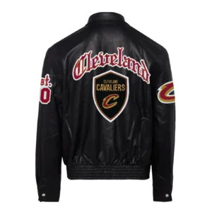 Cleveland cavaliers jeff hamilton full leather jacket black 2