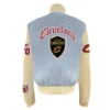 Cleveland cavaliers old english wool leather varsity jacket blue cream 1 1