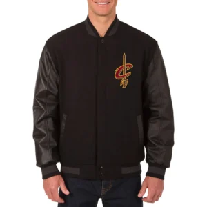 Cleveland cavaliers one color black varsity jacket