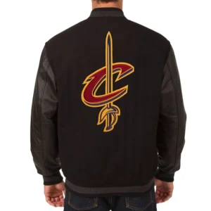 Cleveland cavaliers one color wool and leather jacket