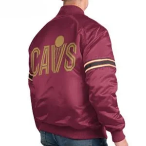 Cleveland cavaliers pick roll satin bomber jacket