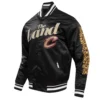 Cleveland cavaliers pro standard chest the land black satin varsity jacket 1