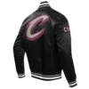 Cleveland cavaliers pro standard chest the land black satin varsity jacket 3