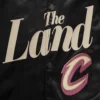 Cleveland cavaliers pro standard chest the land black satin varsity jacket 6