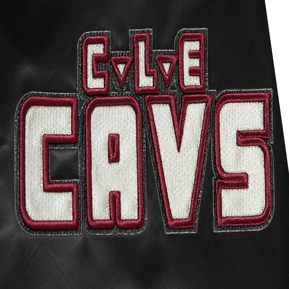 Cleveland cavaliers pro standard chest the land black satin varsity jacket 7