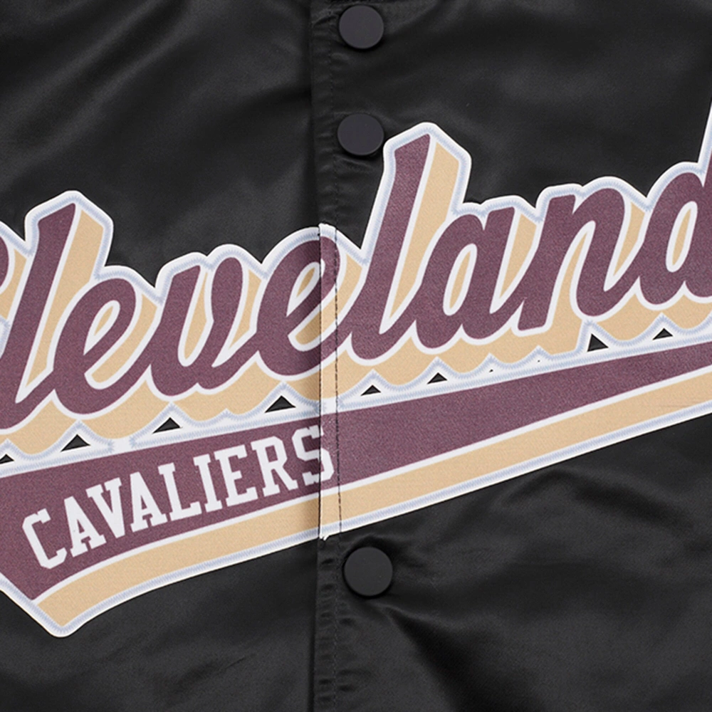 Cleveland cavaliers pro standard script tail black satin varsity jacket 5