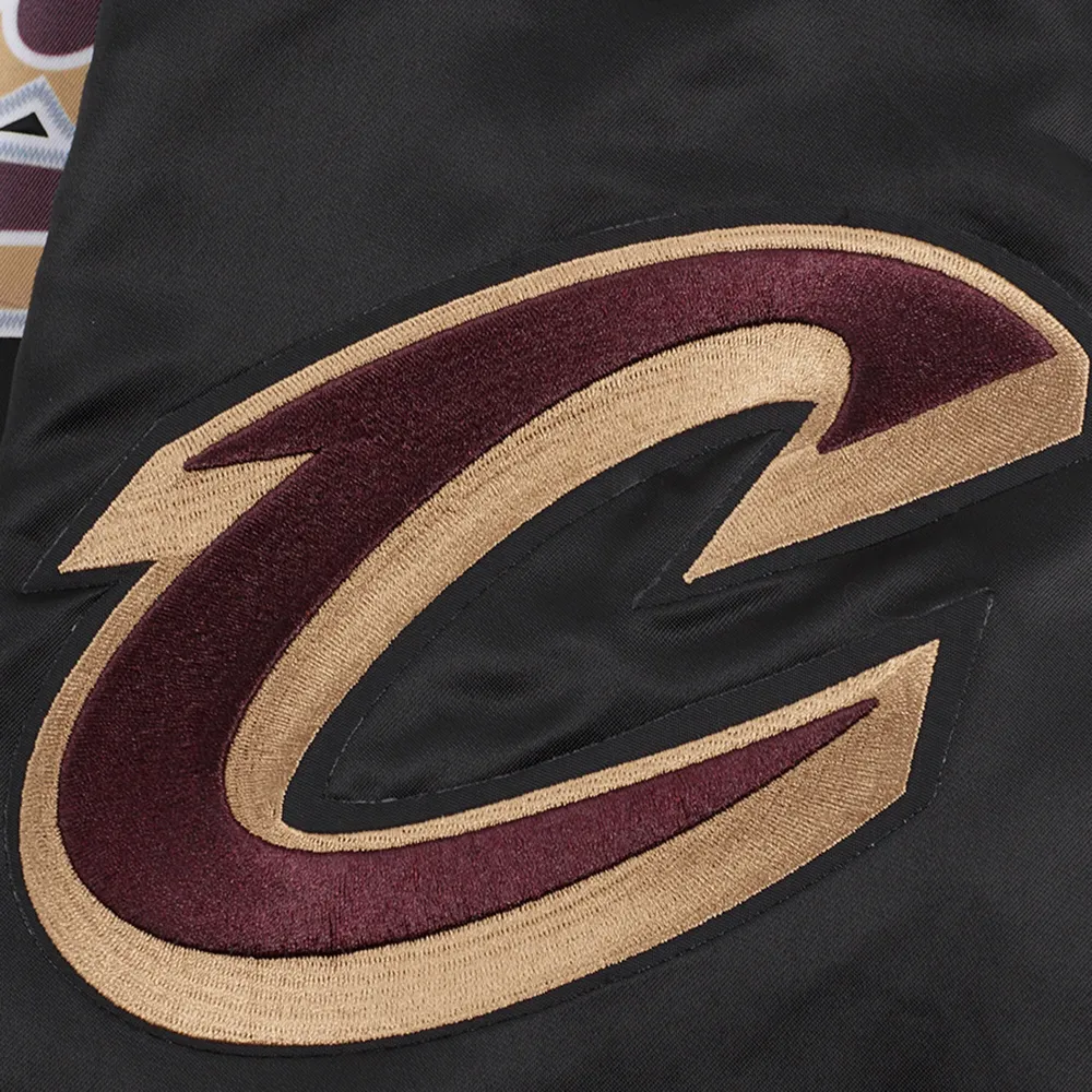 Cleveland cavaliers pro standard script tail black satin varsity jacket 7