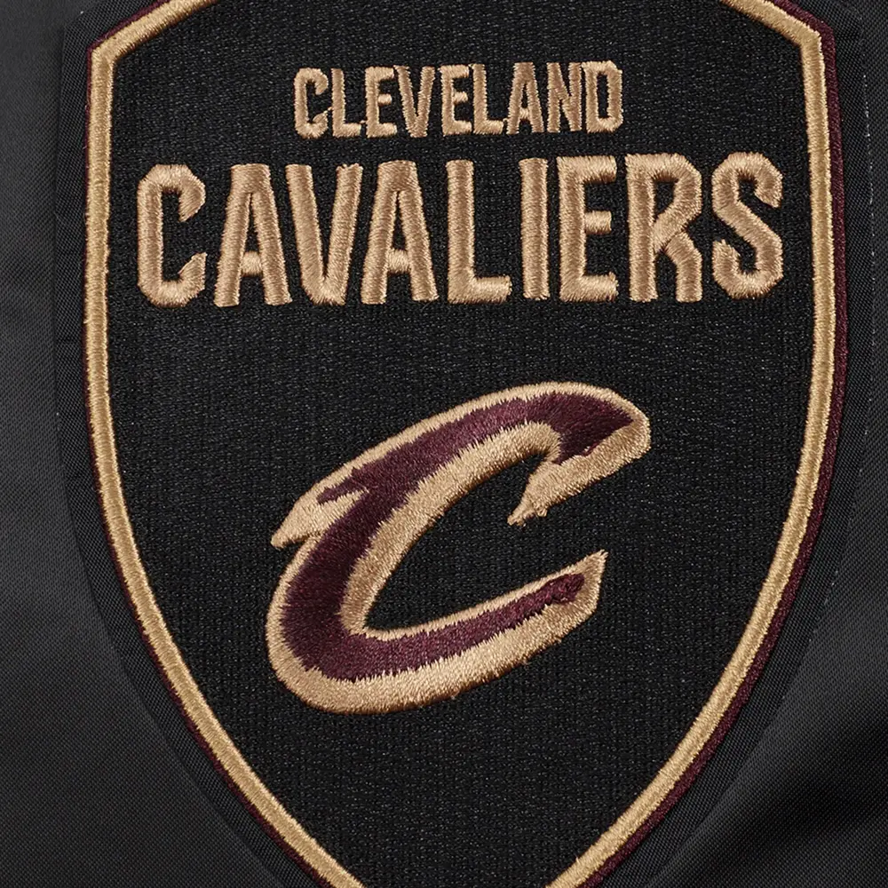 Cleveland cavaliers pro standard script tail black satin varsity jacket 8