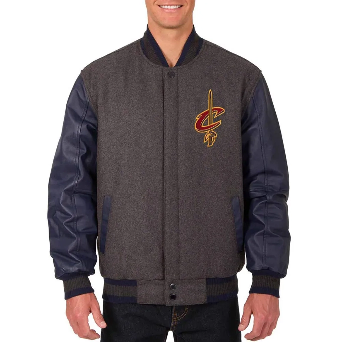 Cleveland cavaliers two tone charcoal navy jacket