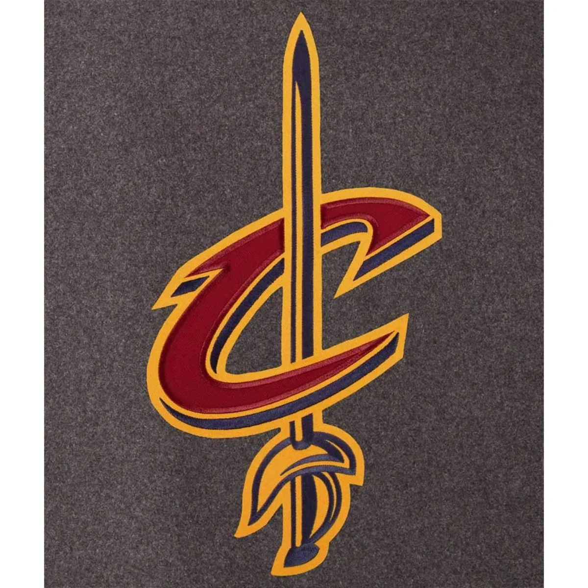 Cleveland cavaliers two tone charcoal navy varsity jacket