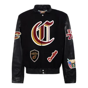 Cleveland cavaliers wool leather varsity jacket black 1
