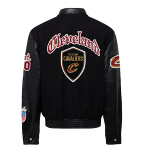Cleveland cavaliers wool leather varsity jacket black 2