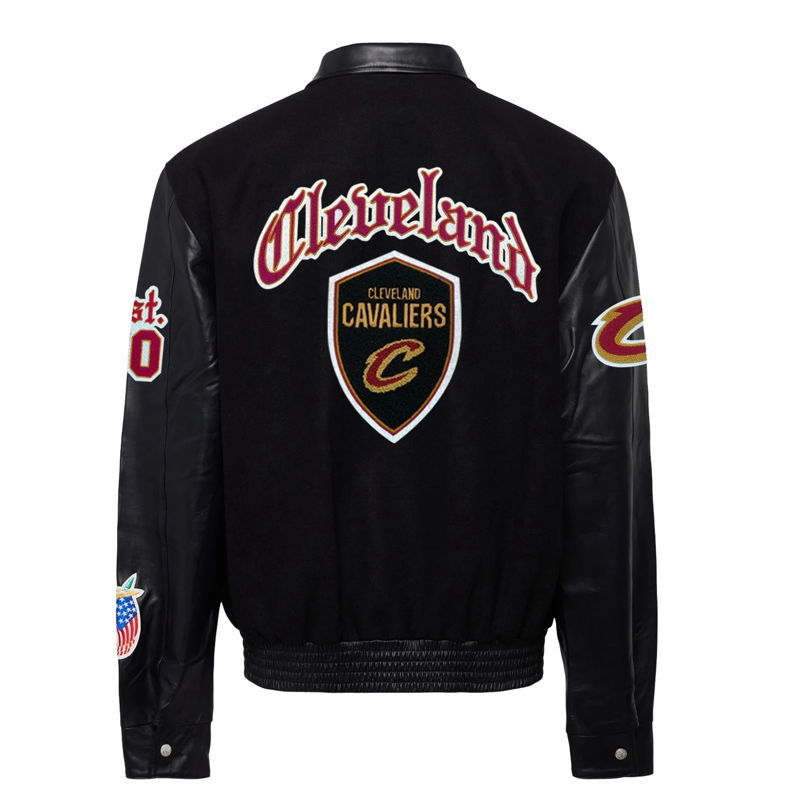 Cleveland cavaliers wool leather varsity jacket black 2