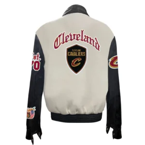 Cleveland cavaliers wool leather varsity jacket white black 1