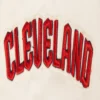 Cleveland guardians retro classic full snap satin varsity jacket cream