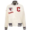 Cleveland guardians retro classic full snap satin varsity jacket cream 6