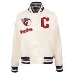 Cleveland Guardians Retro Classic Cream Satin Jacket