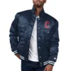 Cleveland guardians team players real satin varsity trucker jacket navy 1