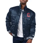 Cleveland Guardians Satin Trucker Navy Jacket