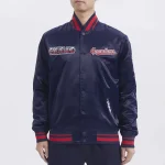 Cleveland Guardians Turn It Up M Navy Satin Jacket