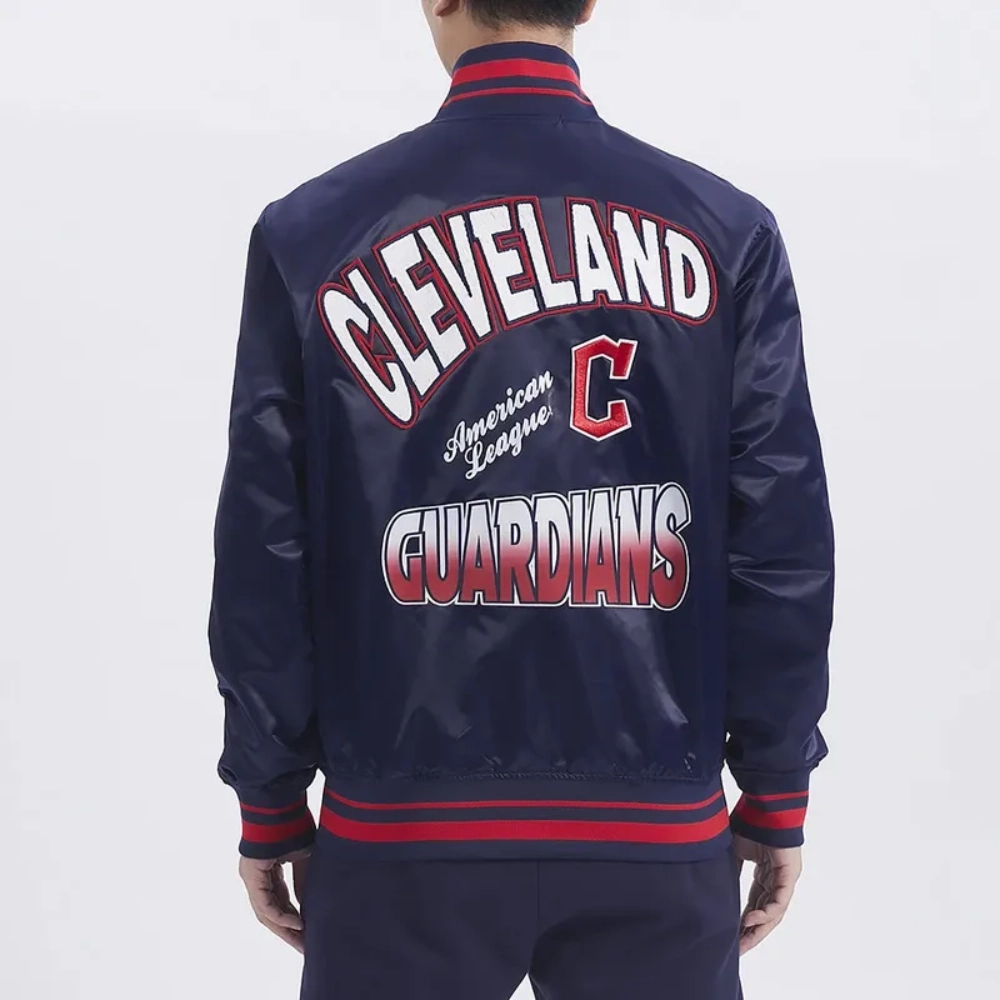 Cleveland guardians turn it up m navy varsity jacket