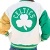 Color block boston celtics satin jacket