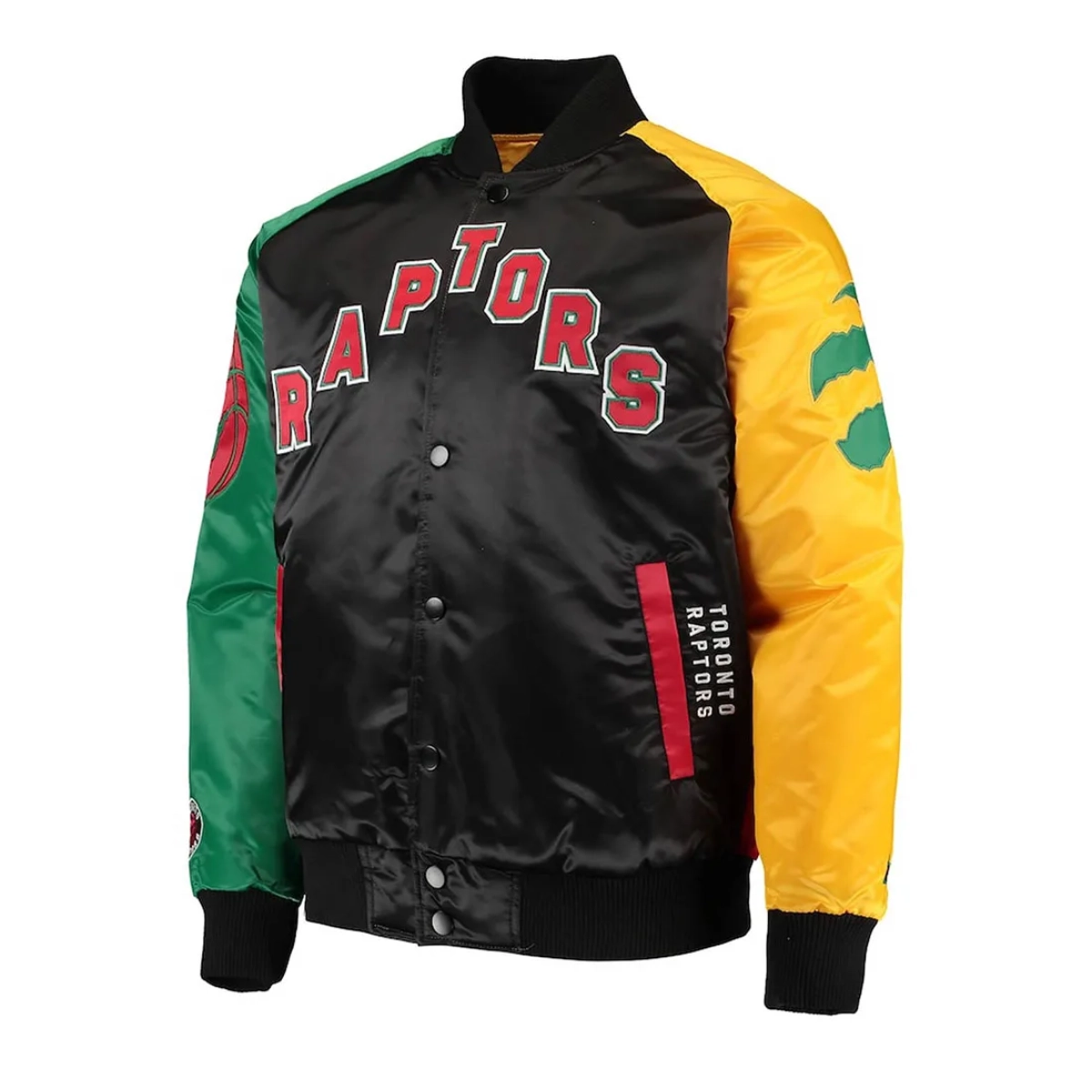 Color block toronto raptors satin jacket