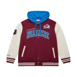 Colorado Avalanche Rinkside Hooded Wool/Leather Jacket