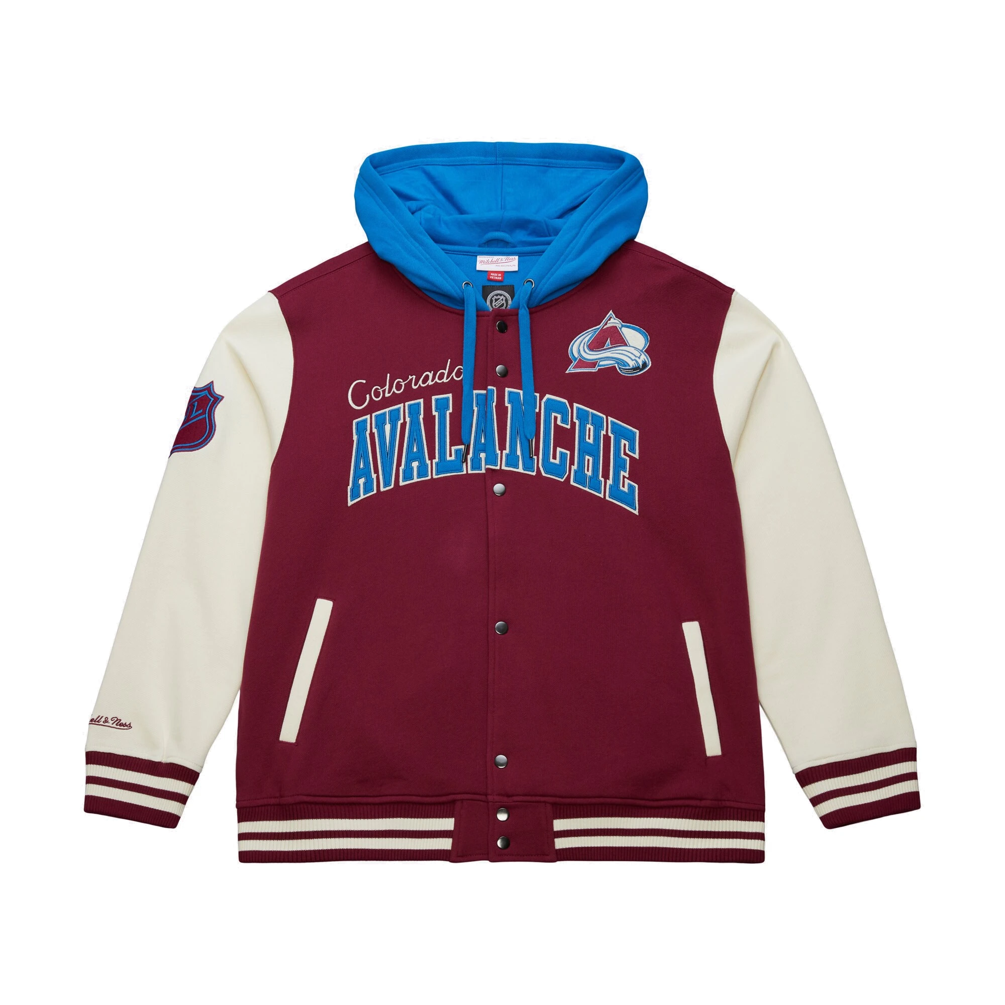 Colorado avalanche burgundy rinkside hooded jacket