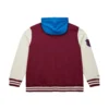 Colorado avalanche burgundy rinkside hooded varsity jacket