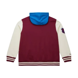 Colorado avalanche burgundy rinkside hooded varsity jacket
