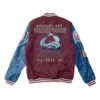 Colorado avalanche champions wool leather jacket
