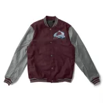 Colorado Avalanche Letterman Maroon Wool/Leather Jacket