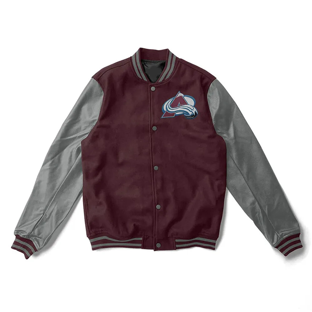 Colorado avalanche letterman maroon jacket