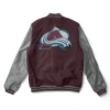Colorado avalanche letterman wool leather jacket