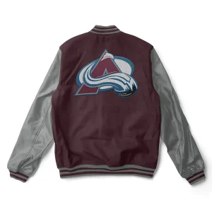 Colorado avalanche letterman wool leather jacket