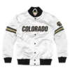 Colorado buffaloes ribbed knitted bomber varsity jacket white 1