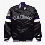 Colorado Rockies Home Game Black Satin Jacket