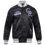 Colorado Rockies Retro Classic Black Satin Jacket