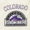 Colorado rockies retro classic full snap satin varsity jacket cream 2