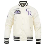 Colorado Rockies Retro Classic Cream Satin Jacket