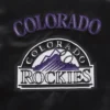Colorado rockies retro classic womens full snap satin varsity jacket black 2