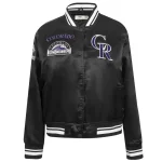 Colorado Rockies Retro Classic Women's Black Satin Jacket