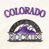 Colorado rockies retro classic womens full snap satin varsity jacket cream 2
