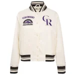 Colorado Rockies Women's Retro Classic Cream Satin Jacket