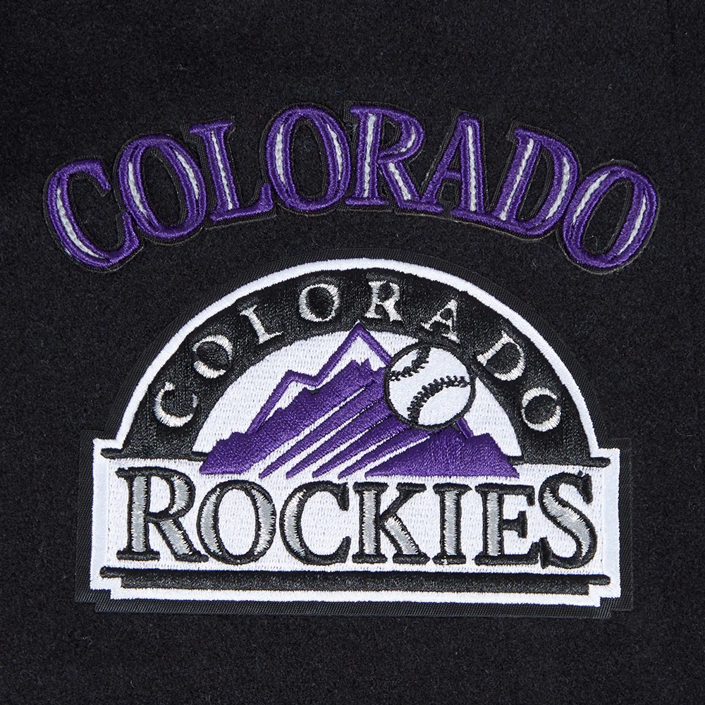 Colorado rockies retro classic womens wool leather varsity jacket black 2